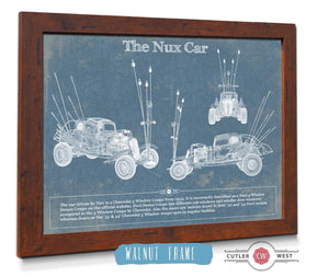 20" x 16" / Walnut Frame Cutler West The Nux Car (Chevrolet 5 Window Coupe 1934)  Blueprint Vintage Auto Print