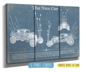 36" x 24" / 3 Panel Canvas Wrap Cutler West The Nux Car (Chevrolet 5 Window Coupe 1934)  Blueprint Vintage Auto Print