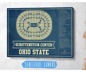 Cutler West The Schottenstein Center - Ohio State Buckeyes NCAA College Basketball Blueprint Art