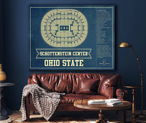 Cutler West The Schottenstein Center - Ohio State Buckeyes NCAA College Basketball Blueprint Art