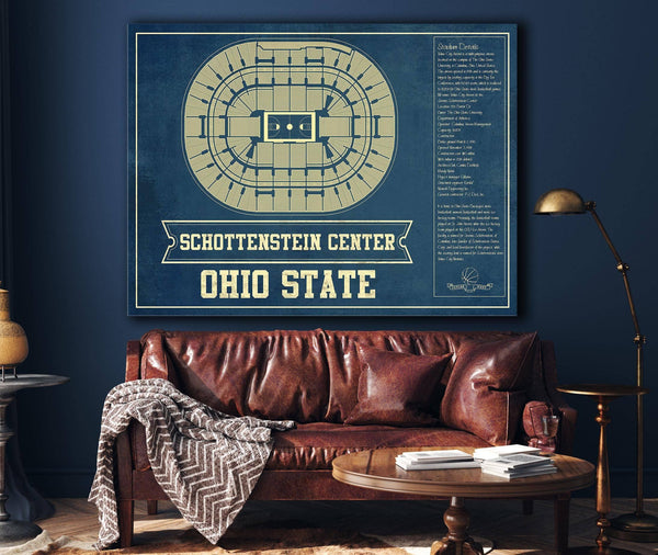 Cutler West The Schottenstein Center - Ohio State Buckeyes NCAA College Basketball Blueprint Art
