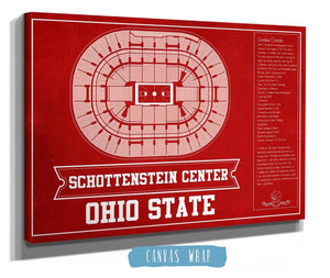 Cutler West The Schottenstein Center - Ohio State Buckeyes Team Colors NCAA College Basketball Blueprint Art