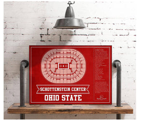 Cutler West The Schottenstein Center - Ohio State Buckeyes Team Colors NCAA College Basketball Blueprint Art