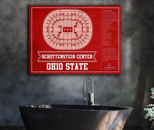 Cutler West The Schottenstein Center - Ohio State Buckeyes Team Colors NCAA College Basketball Blueprint Art