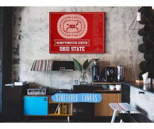 Cutler West The Schottenstein Center - Ohio State Buckeyes Team Colors NCAA College Basketball Blueprint Art