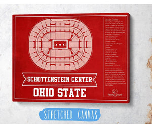 Cutler West The Schottenstein Center - Ohio State Buckeyes Team Colors NCAA College Basketball Blueprint Art