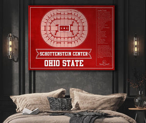 Cutler West The Schottenstein Center - Ohio State Buckeyes Team Colors NCAA College Basketball Blueprint Art