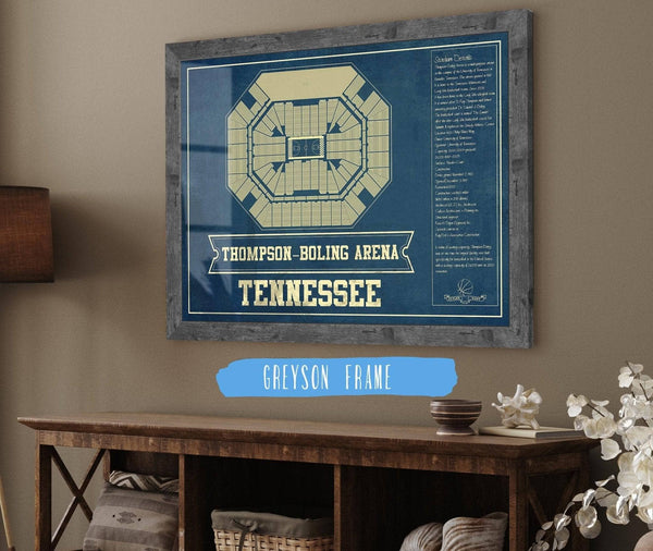 Cutler West Thompson–Boling Arena - Tennessee Volunteers, Lady Vols NCAA College Basketball Blueprint Art