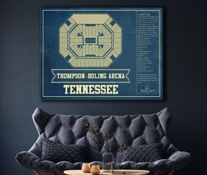 Cutler West Thompson–Boling Arena - Tennessee Volunteers, Lady Vols NCAA College Basketball Blueprint Art