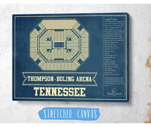 Cutler West Thompson–Boling Arena - Tennessee Volunteers, Lady Vols NCAA College Basketball Blueprint Art