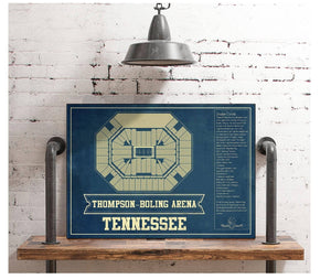 Cutler West Thompson–Boling Arena - Tennessee Volunteers, Lady Vols NCAA College Basketball Blueprint Art
