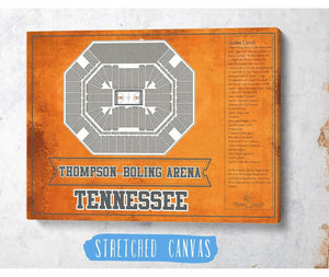 Cutler West Thompson–Boling Arena - Tennessee Volunteers, Lady Vols NCAA College Basketball Blueprint Art