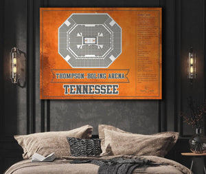 Cutler West Thompson–Boling Arena - Tennessee Volunteers, Lady Vols NCAA College Basketball Blueprint Art