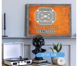 Cutler West Thompson–Boling Arena - Tennessee Volunteers, Lady Vols NCAA College Basketball Blueprint Art