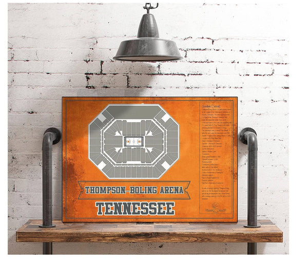 Cutler West Thompson–Boling Arena - Tennessee Volunteers, Lady Vols NCAA College Basketball Blueprint Art