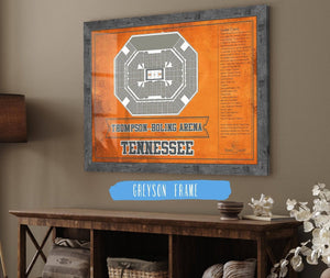 Cutler West Thompson–Boling Arena - Tennessee Volunteers, Lady Vols NCAA College Basketball Blueprint Art