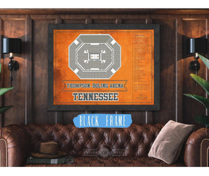 Cutler West Thompson–Boling Arena - Tennessee Volunteers, Lady Vols NCAA College Basketball Blueprint Art