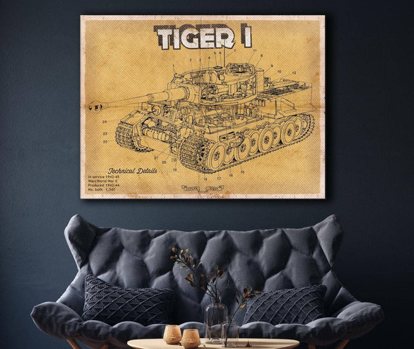 Cutler West Tiger I Vintage German Tank Military Print