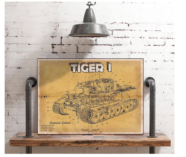 Cutler West Tiger I Vintage German Tank Military Print