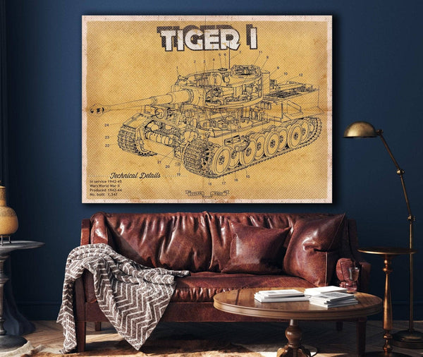 Cutler West Tiger I Vintage German Tank Military Print