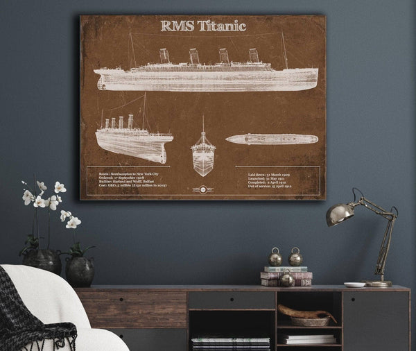 Cutler West Titanic Blueprint Original Wall Art