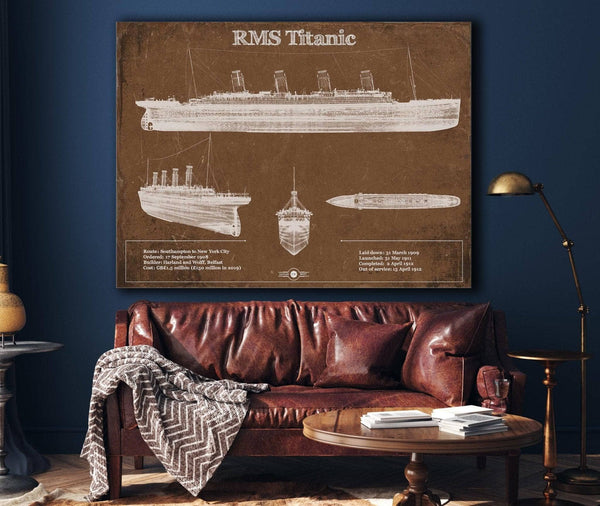 Cutler West Titanic Blueprint Original Wall Art