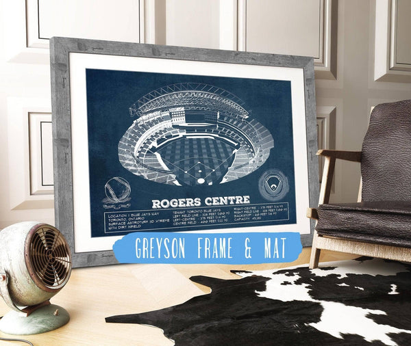 14" x 11" / Greyson Frame & Mat Cutler West Toronto Blue Jays Rogers Centre Vintage Baseball Fan Print