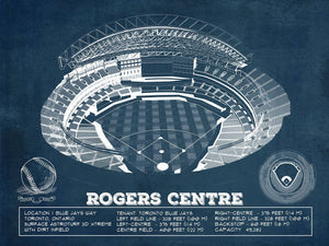 14" x 11" / Unframed Cutler West Toronto Blue Jays Rogers Centre Vintage Baseball Fan Print
