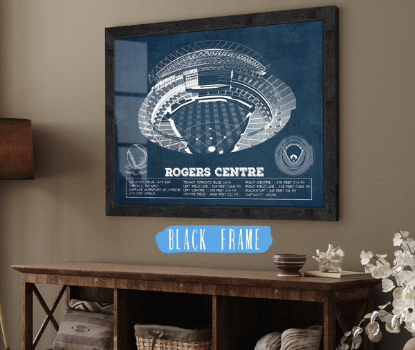 20" x 16" / Black Frame Cutler West Toronto Blue Jays Rogers Centre Vintage Baseball Fan Print