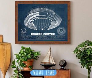 20" x 16" / Walnut Frame Cutler West Toronto Blue Jays Rogers Centre Vintage Baseball Fan Print