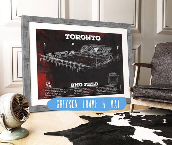 14" x 11" / Greyson Frame & Mat Cutler West Toronto F.C. - BMO Field Vintage MLS Soccer Print 2