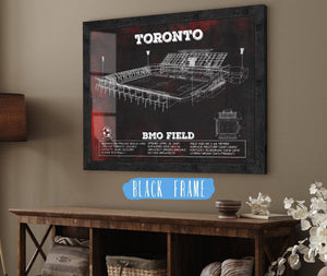 20" x 16" / Black Frame Cutler West Toronto F.C. - BMO Field Vintage MLS Soccer Print 2