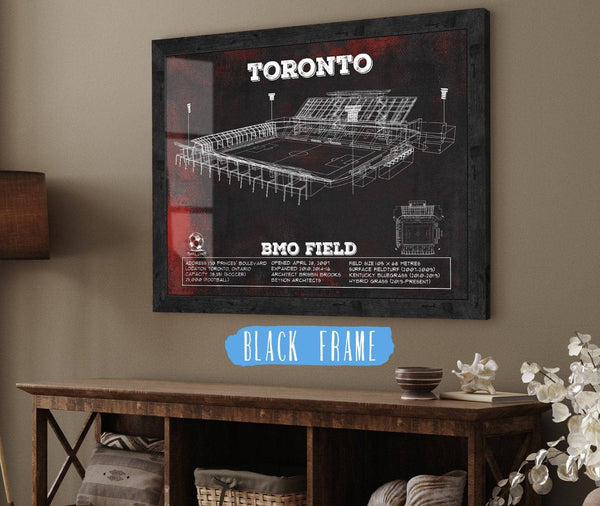 20" x 16" / Black Frame Cutler West Toronto F.C. - BMO Field Vintage MLS Soccer Print 2
