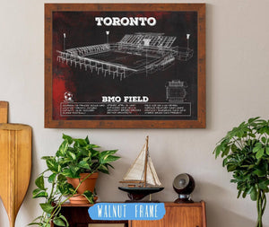 20" x 16" / Walnut Frame Cutler West Toronto F.C. - BMO Field Vintage MLS Soccer Print 2