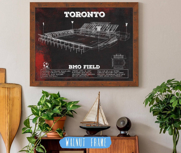 20" x 16" / Walnut Frame Cutler West Toronto F.C. - BMO Field Vintage MLS Soccer Print 2