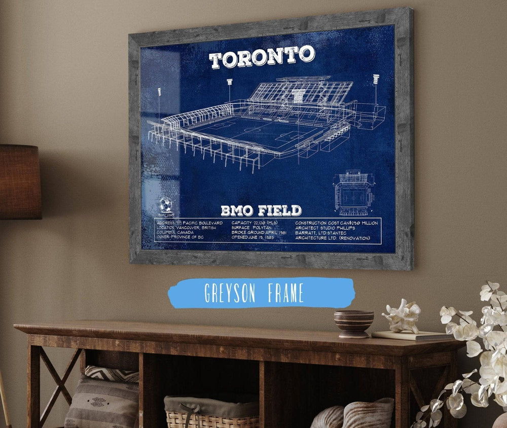 14" x 11" / Stretched Canvas Wrap Cutler West Toronto F.C. - BMO Field Vintage MLS Soccer Print