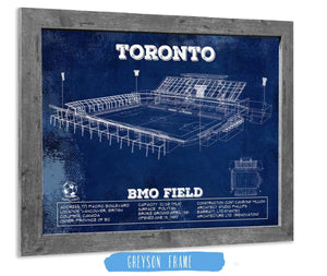 14" x 11" / Greyson Frame Cutler West Toronto F.C. - BMO Field Vintage MLS Soccer Print
