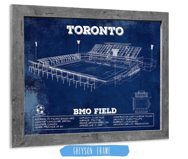 14" x 11" / Greyson Frame Cutler West Toronto F.C. - BMO Field Vintage MLS Soccer Print