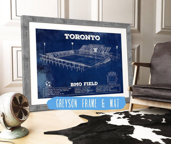 14" x 11" / Greyson Frame & Mat Cutler West Toronto F.C. - BMO Field Vintage MLS Soccer Print