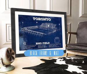 20" x 16" / Black Frame & Mat Cutler West Toronto F.C. - BMO Field Vintage MLS Soccer Print