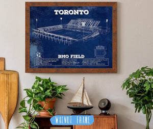 20" x 16" / Walnut Frame Cutler West Toronto F.C. - BMO Field Vintage MLS Soccer Print