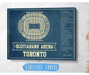Cutler West Toronto Maple Leafs - Scotiabank Arena Vintage Hockey Blueprint NHL Print