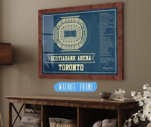 Cutler West Toronto Maple Leafs - Scotiabank Arena Vintage Hockey Blueprint NHL Print