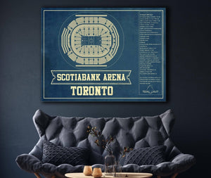 Cutler West Toronto Maple Leafs - Scotiabank Arena Vintage Hockey Blueprint NHL Print