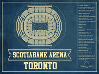 Cutler West 14" x 11" / Unframed Toronto Maple Leafs - Scotiabank Arena Vintage Hockey Blueprint NHL Print 137546