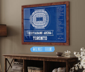 Cutler West Toronto Maple Leafs Team Color - Scotiabank Arena Vintage Hockey Blueprint NHL Print