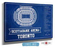 Cutler West 14" x 11" / Stretched Canvas Wrap Toronto Maple Leafs Team Color - Scotiabank Arena Vintage Hockey Blueprint NHL Print 933350243_81385
