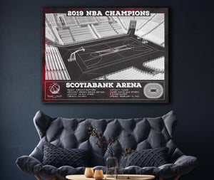 Cutler West Toronto Raptors 2019 NBA Champions - Scotiabank Arena Vintage Basketball Print