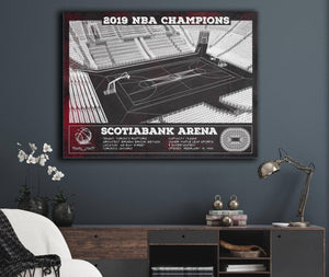Cutler West Toronto Raptors 2019 NBA Champions - Scotiabank Arena Vintage Basketball Print
