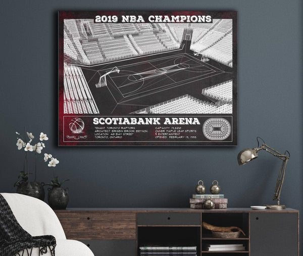 Cutler West Toronto Raptors 2019 NBA Champions - Scotiabank Arena Vintage Basketball Print